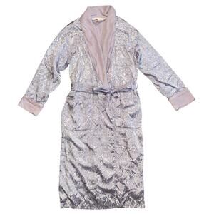 Vintage 90's Victoria’s Secret Lavender Floral Layered Glam Lounge Robe Size XS